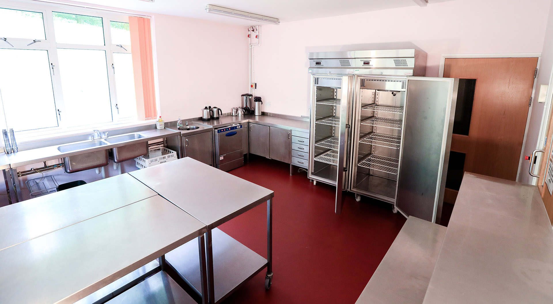 Our comprehensively equipped stainless steel kitchen for hire near Ipswich in Suffolk Commercial grade kitchen for hire near Ipswich, Suffolk