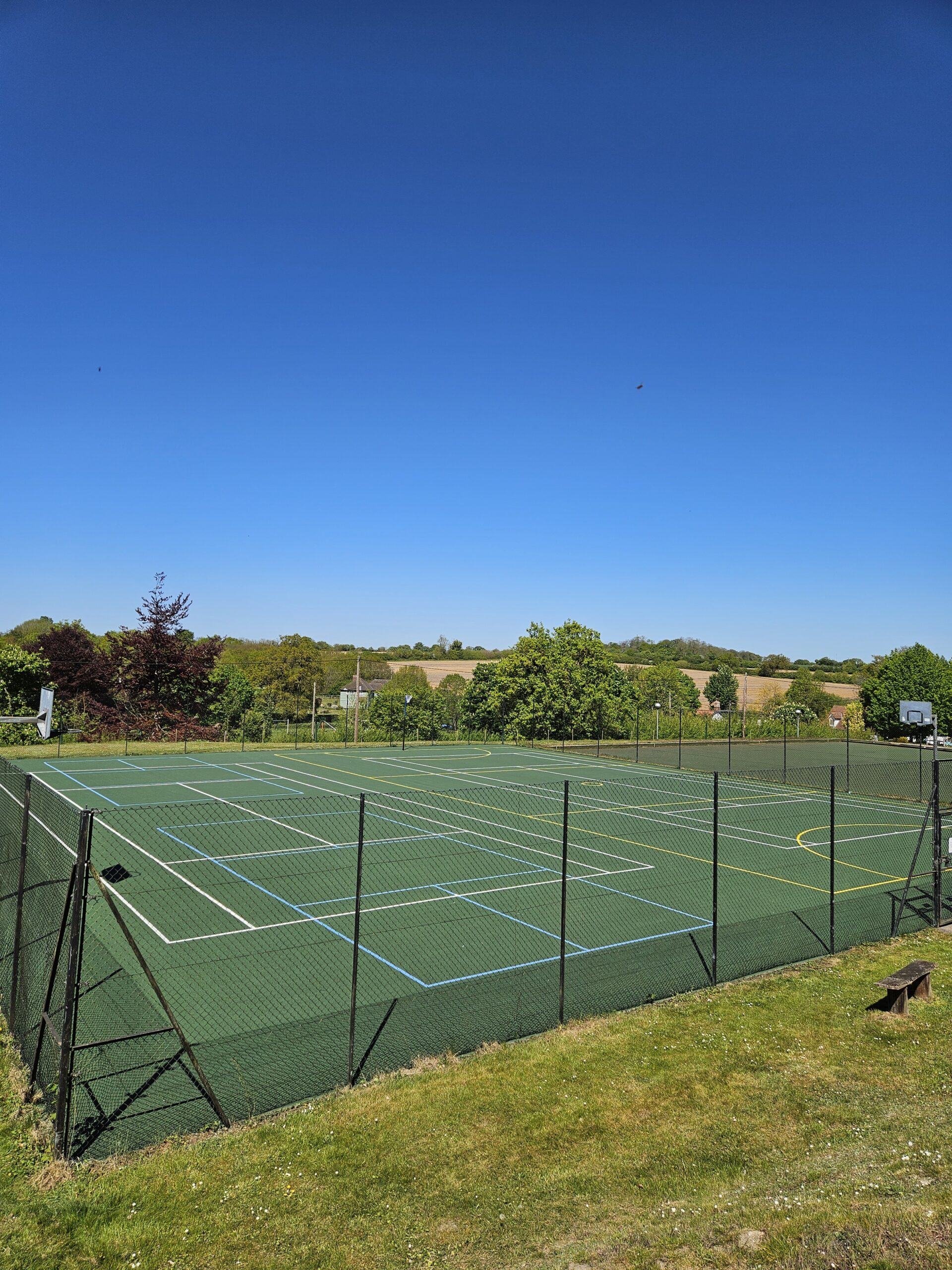 Coddenham Outdoor Sports Courts in the sunshine